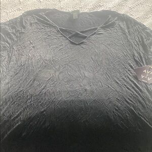 Ava & Viv Relaxed Gray Ribbed T-Shirt